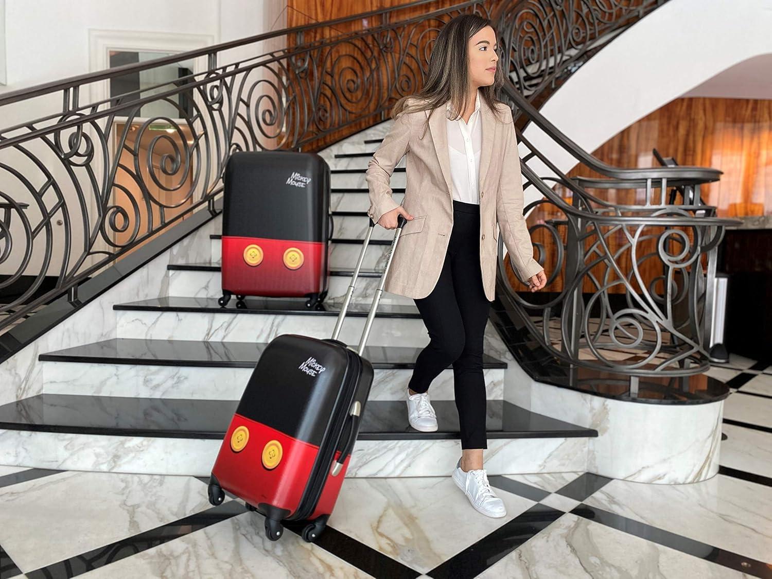 imageAmerican Tourister Disney Hardside Luggage With Spinner Wheels Mickey Mouse Pants CarryOn 21Inch