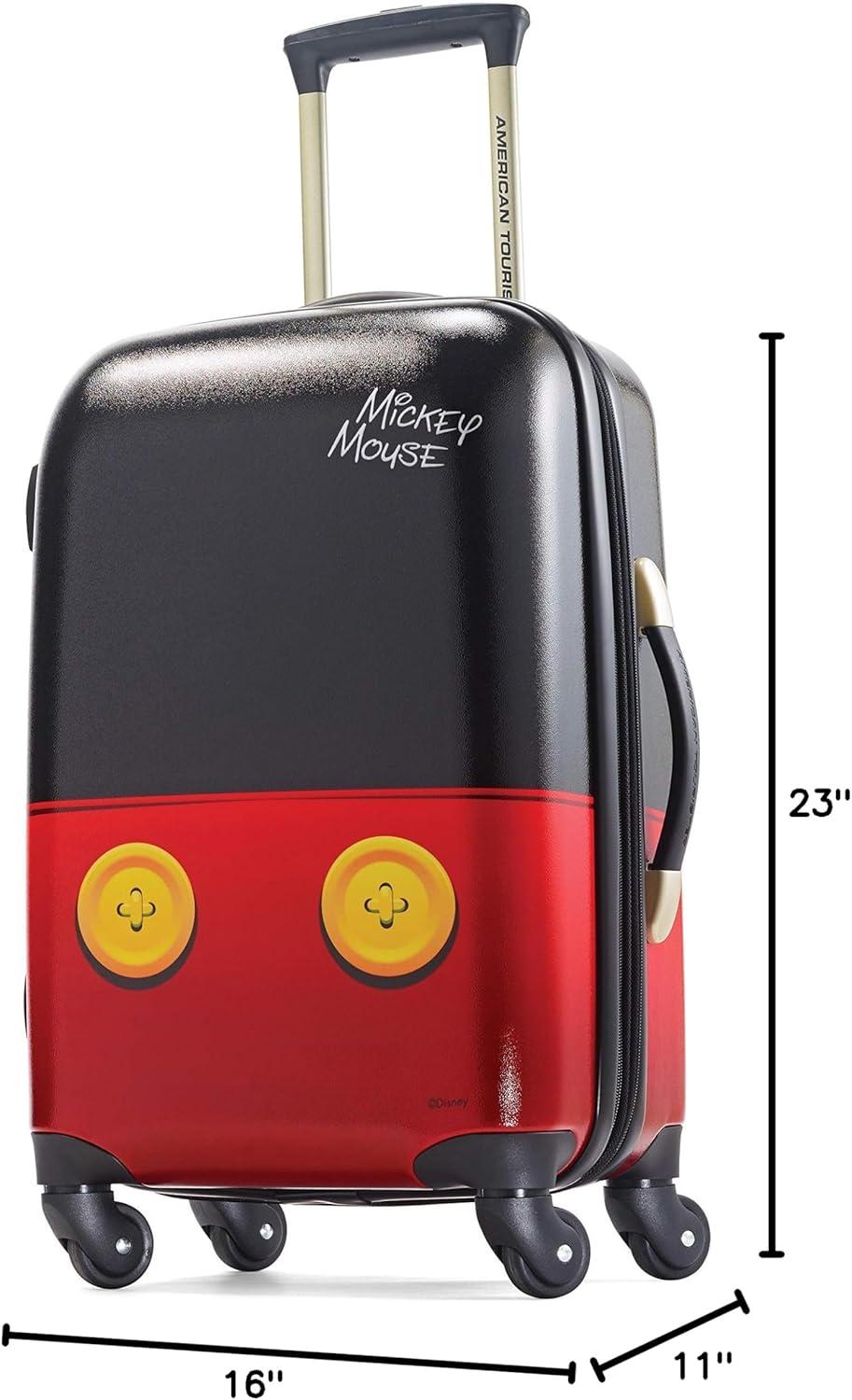 imageAmerican Tourister Disney Hardside Luggage With Spinner Wheels Mickey Mouse Pants CarryOn 21Inch