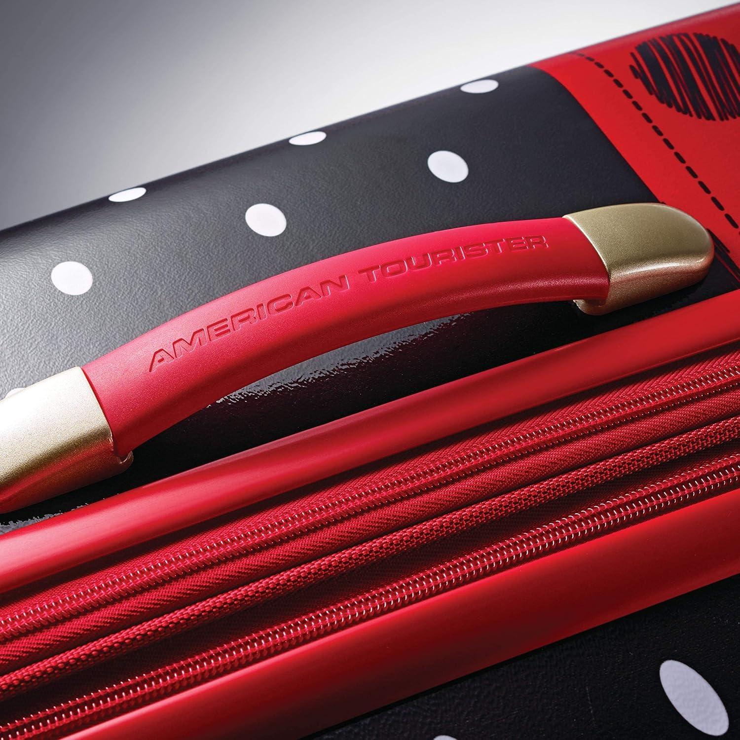 imageAmerican Tourister Disney Hardside Luggage With Spinner Wheels Minnie Mouse Red Bow CheckedLarge 28Inch