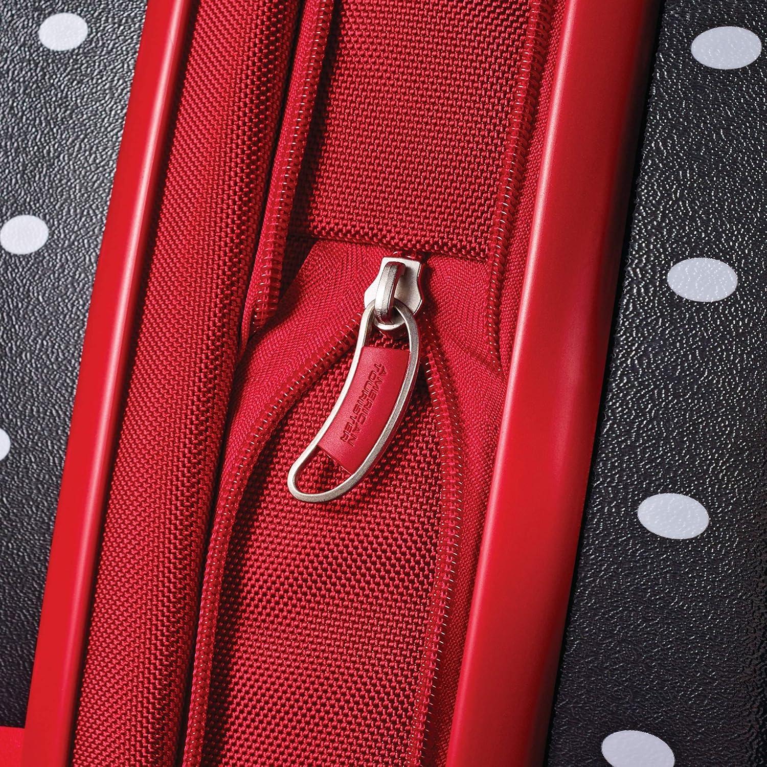 imageAmerican Tourister Disney Hardside Luggage With Spinner Wheels Minnie Mouse Red Bow CheckedLarge 28Inch