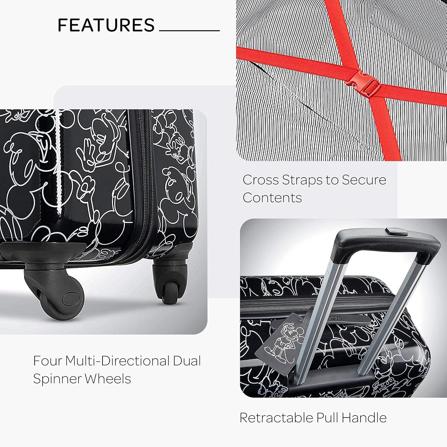 imageAmerican Tourister Disney Hardside Luggage with Spinner Wheels Mickey Mouse Scribbler MultiFace 2Piece Set 2128