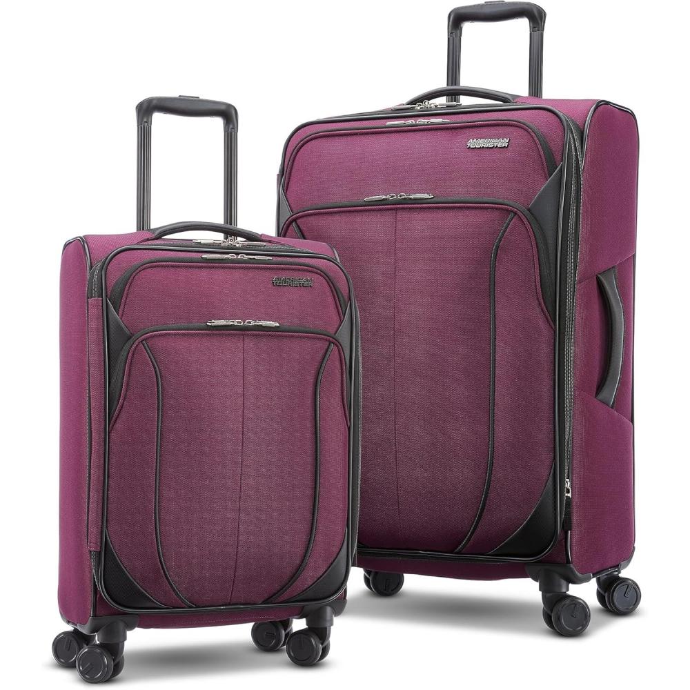 imageAmerican Tourister 4 KIX 20 Expandable Softside Luggage with Spinner Wheels 24 SPINNER CLASSIC BLUEPurple Orchid