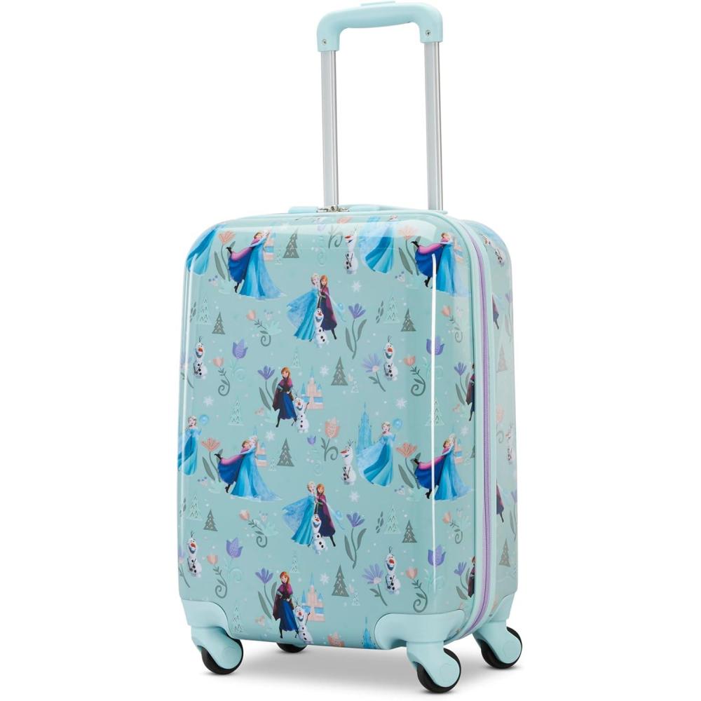 imageAmerican Tourister Disney Frozen CarryOn Luggage Airline Approved Durable Hardshell with Favorite Frozen Characters Roll Confidentially with Spinner Wheels ampamp Colorful Adjustable HandleFrozen