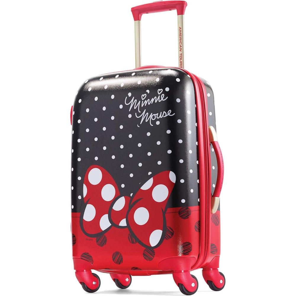 imageAmerican Tourister Disney Hardside Luggage With Spinner Wheels Minnie Mouse Red Bow CarryOn 21Inch