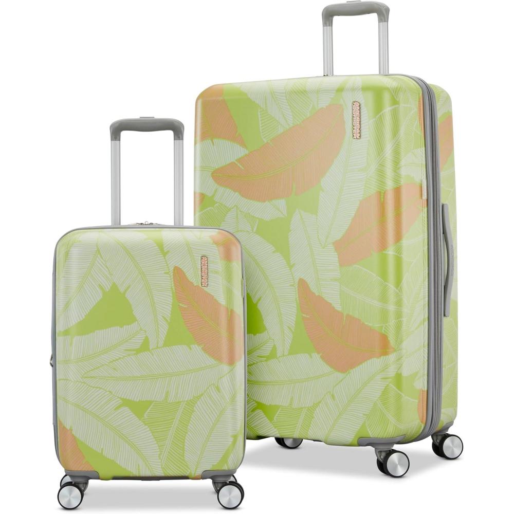 imageAmerican Tourister Moonlight II Hardside Expandable Luggage with Spinner Wheels Ombre Peach CarryOn 20InchPalm