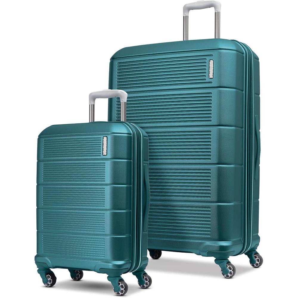 imageAmerican Tourister Stratum 20 Expandable Hardside Luggage with Spinner Wheels 28quot SPINNER Slate BlueBright Teal