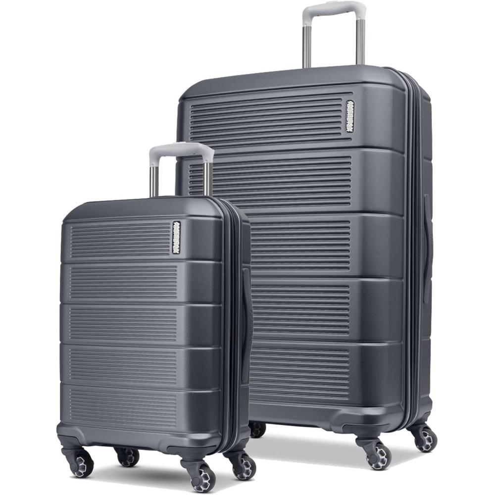 imageAmerican Tourister Stratum 20 Expandable Hardside Luggage with Spinner Wheels 28quot SPINNER Slate BlueCharcoal