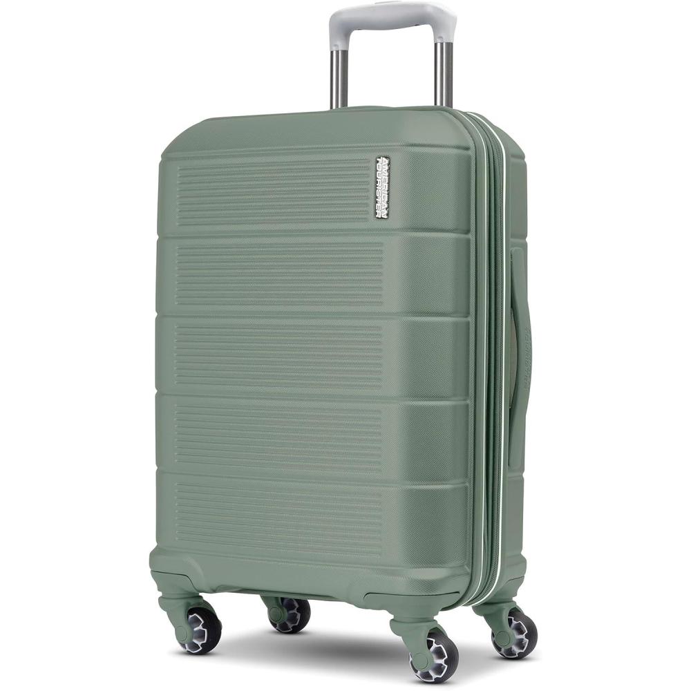 imageAmerican Tourister Stratum 20 Expandable Hardside Luggage with Spinner Wheels 28quot SPINNER Slate BlueJade Green