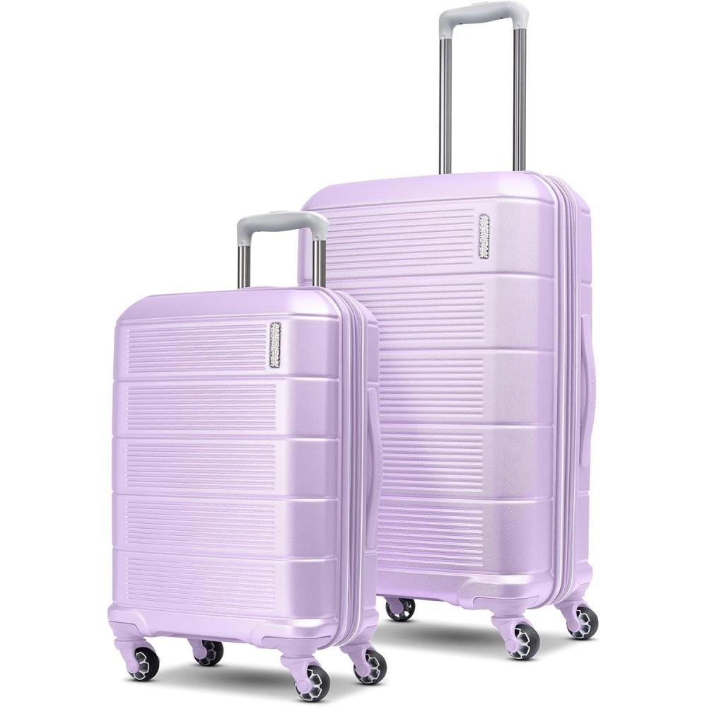 imageAmerican Tourister Stratum 20 Expandable Hardside Luggage with Spinner Wheels 28quot SPINNER Slate BlueLavender