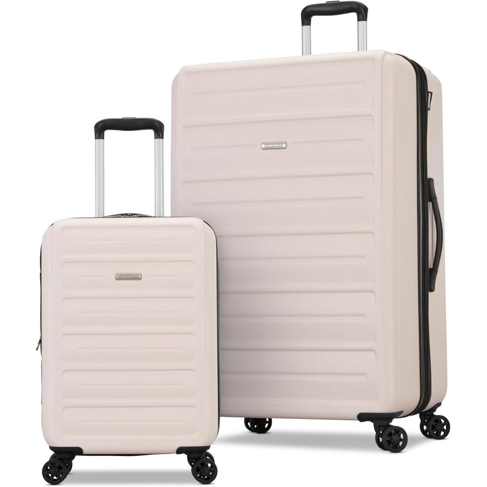 imageAmerican Tourister Westridge Hardside Luggage Set with Spinner Wheels Dusk Purple CarryOnLight Pink