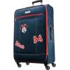 American Tourister Disney Softside Luggage with Spinner Wheels, Minnie Mouse Red Bow, Checked-Large 28-Inch(Minnie Mouse Denim)