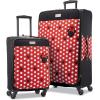 American Tourister Disney Softside Luggage with Spinner Wheels, Minnie Mouse Red Bow, Checked-Large 28-Inch(Minnie Mouse Dots)