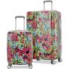 American Tourister Moonlight II Hardside Expandable Luggage with Spinner Wheels, Ombre Peach, Carry-On 20-Inch(Poppy Pattern)