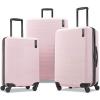 American Tourister Stratum XLT Expandable Hardside Luggage with Spinner Wheels, Jet Black, Carry-On 21-Inch(Pink Blush)