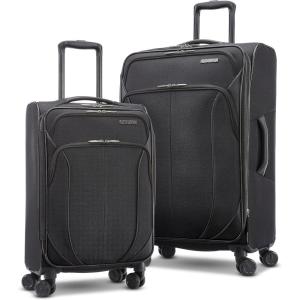 American Tourister 4 KIX 2.0 Expandable Softside Luggage with Spinner Wheels, 24 SPINNER, CLASSIC BLUE(Black)