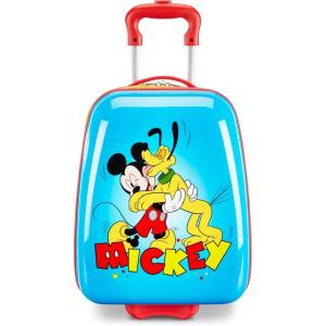 American Tourister Disney Mickey Mouse Kids Carry-On Luggage, Hardside With Single Spinner Wheels(Red Black)
