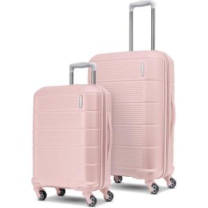 American Tourister Stratum 2.0 Expandable Hardside Luggage with Spinner Wheels, 28″ SPINNER, Slate Blue(Pink Blush)