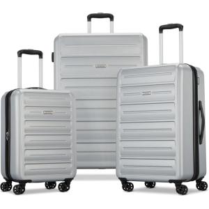 American Tourister Westridge Hardside Luggage Set with Spinner Wheels, Dusk Purple, Carry-On(Silver)