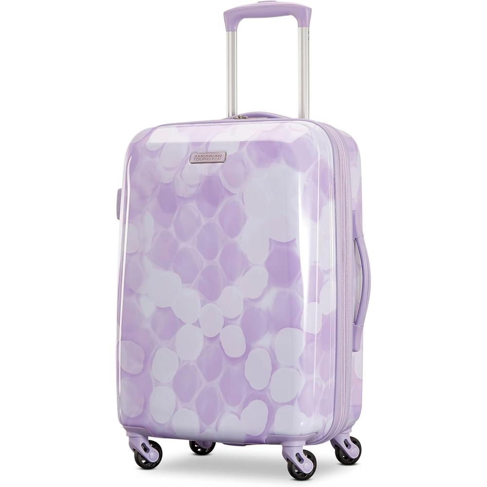 imageAmerican Tourister Moonlight Hardside Expandable Luggage with Spinner Wheels Rose Gold CarryOn 21InchLavender Maze