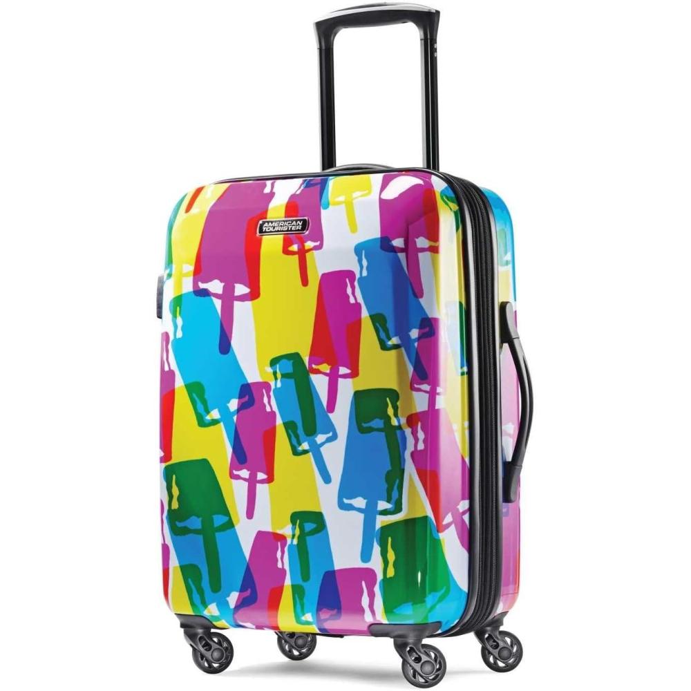 imageAmerican Tourister Moonlight Hardside Expandable Luggage with Spinner Wheels Rose Gold CarryOn 21InchMulticolor