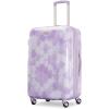 American Tourister Moonlight Hardside Expandable Luggage with Spinner Wheels, Rose Gold, Carry-On 21-Inch(Lavender Maze)