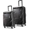 American Tourister Moonlight Hardside Expandable Luggage with Spinner Wheels, Rose Gold, Carry-On 21-Inch(Black Marble)