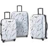 American Tourister Moonlight Hardside Expandable Luggage with Spinner Wheels, Rose Gold, Carry-On 21-Inch(Marble)