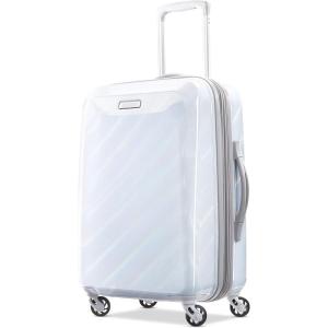 American Tourister Moonlight Hardside Expandable Luggage with Spinner Wheels, Rose Gold, Carry-On 21-Inch(Iridescent White)