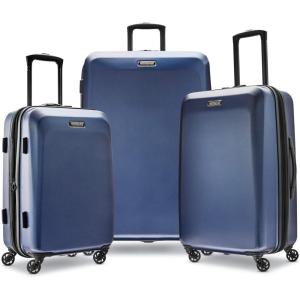 American Tourister Moonlight Hardside Expandable Luggage with Spinner Wheels, Rose Gold, Carry-On 21-Inch(Navy)