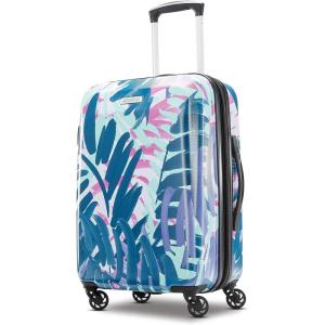 American Tourister Moonlight Hardside Expandable Luggage with Spinner Wheels, Rose Gold, Carry-On 21-Inch(Palm Trees)