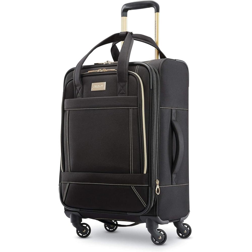 imageAmerican Tourister Belle Voyage Softside Luggage with Spinner Wheels Red CarryOn 21InchBlack