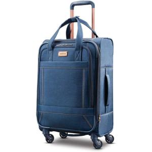 American Tourister Belle Voyage Softside Luggage with Spinner Wheels, Red, Carry-On 21-Inch(Blue Denim)